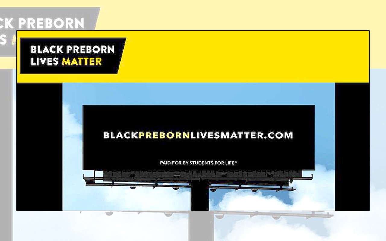 Vallas publicitarias en EEUU 'Las vidas de los embriones negros importan' WEB