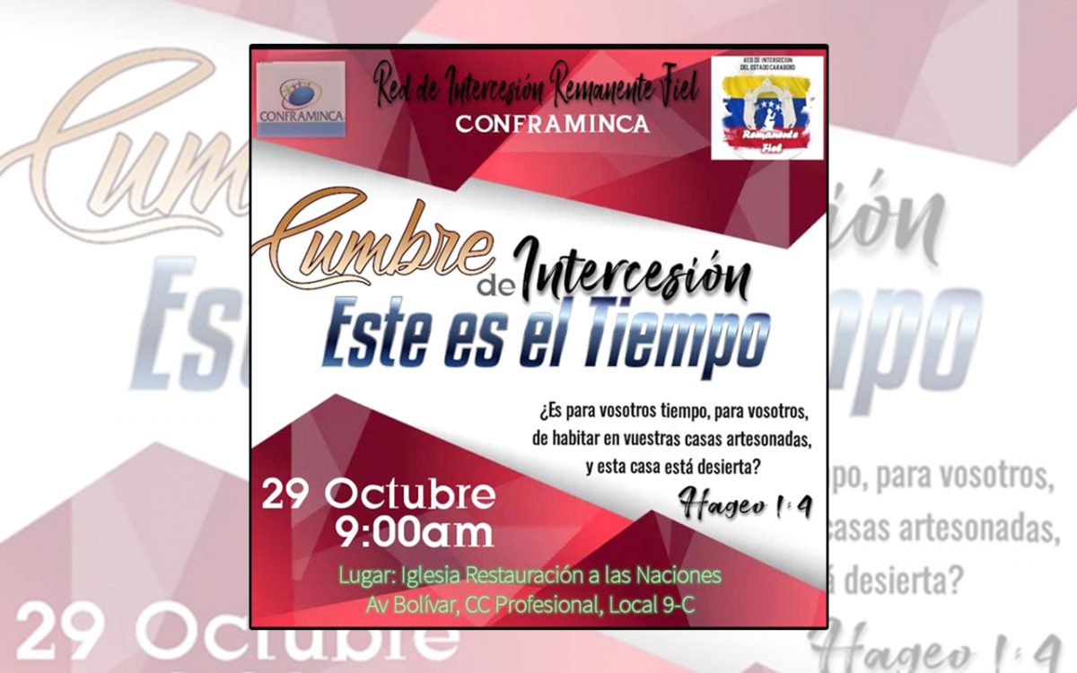 Realizarán Cumbre de Intercesión en Carabobo WEB