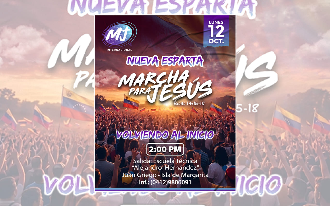 Nueva Esparta marcha para Jesús el 12 de octubre de 2026 WEB